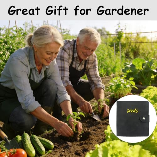 Seed Storage Organizer Binder, Seed Packet Organizer with 50 Clear Pockets