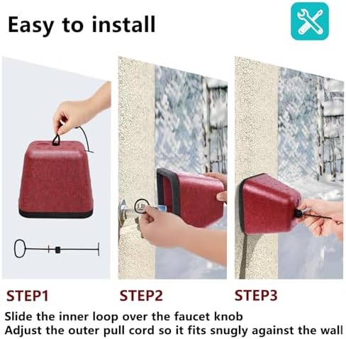 Outdoor Faucet Covers for Winter, 4 PC Spigot Covers Hose Bib Covers, Red