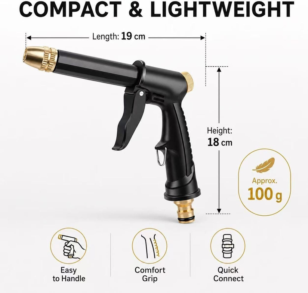 High Pressure Hose Nozzle, 2026 Upgraded Heavy Duty Water Spray Gun with 5 Adjustable Spray Modes, Metal Garden Hose