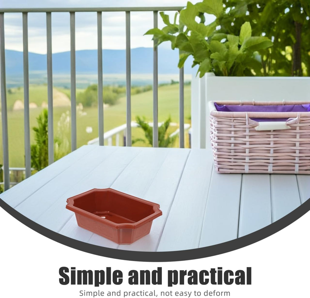 DOITOOL Rectangular Planter Bonsai Training Pot 10PCS Plastic Flower Plant Growing Pot Nursery s with Drainage Hole for