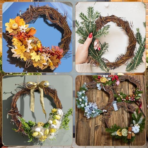 Janinka 6 Pcs 15 Feet Grapevine Garland Natural Twig Vine Wreath for Craft