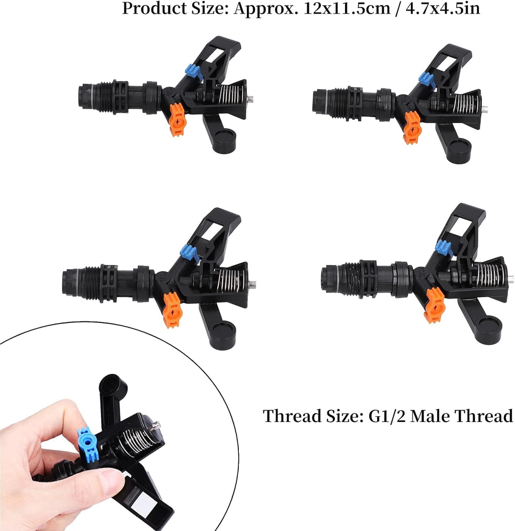 Rocking Arm Sprinklers,10PCS Plastics G 1/2 Male Thread 360° Rotating Sprinklers Watering Sprinkler for Yard Lawn and