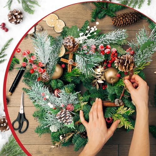 16 Pcs Artificial Christmas Pine Cones Picks, Stylish Snowy Style