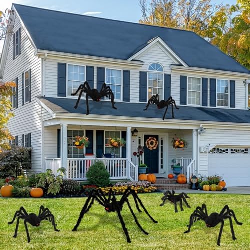 Halloween Decorations Outdoor Large Spider: 6 Pack Spiders Halloween Decor