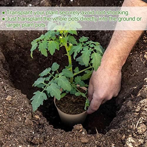 HXSEMAYIG 100PCS Peat Pots, 3.15Inch Seed Starting Pots with Drainage Holes Round Nursery Pot, Garden Germination Nursery Pot Bonus 20 Plant Labels