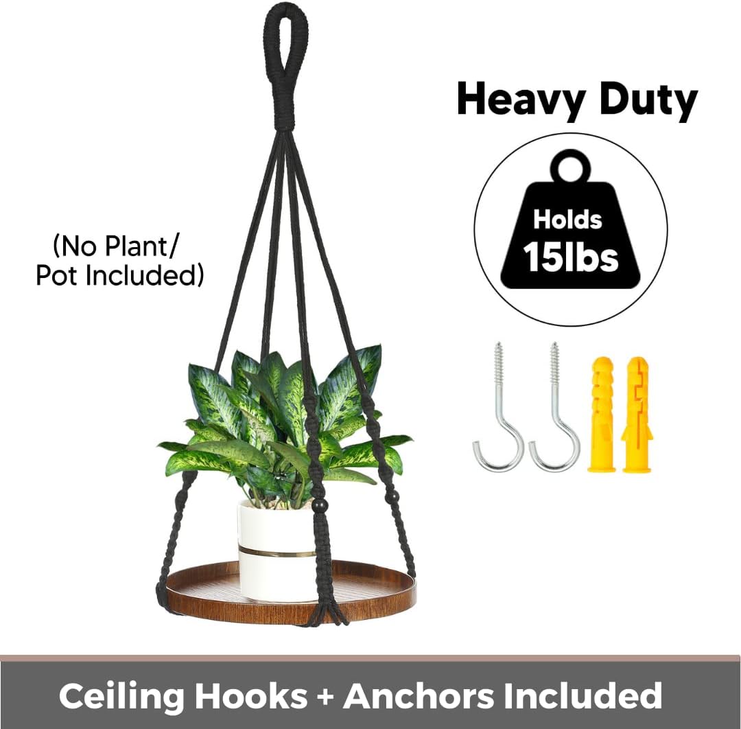 2 Pack Macrame Plant Hanger, Hanging Plant Shelf (12" + 10") | Plant Hanger Indoor, Hanging Planter, Hanging Planter