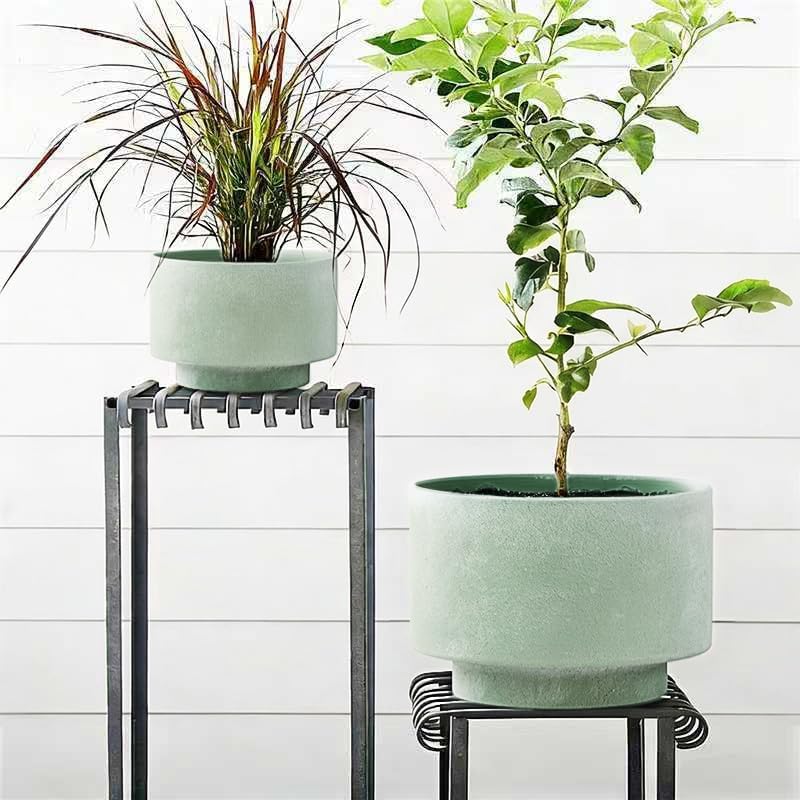 Succulent Pots, 8"+6" Plant Pots, Ceramic Planters for Indoor Plants | 2-piece set with drainage holes, hand-painted