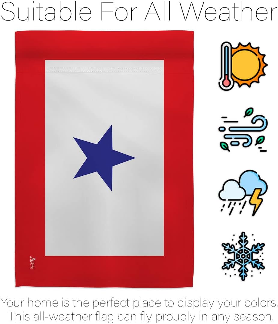 Blue Star Flag For Military Family Deployment With Pole Set Stand Outside House Bandera Door Yard Post Home Taprstry