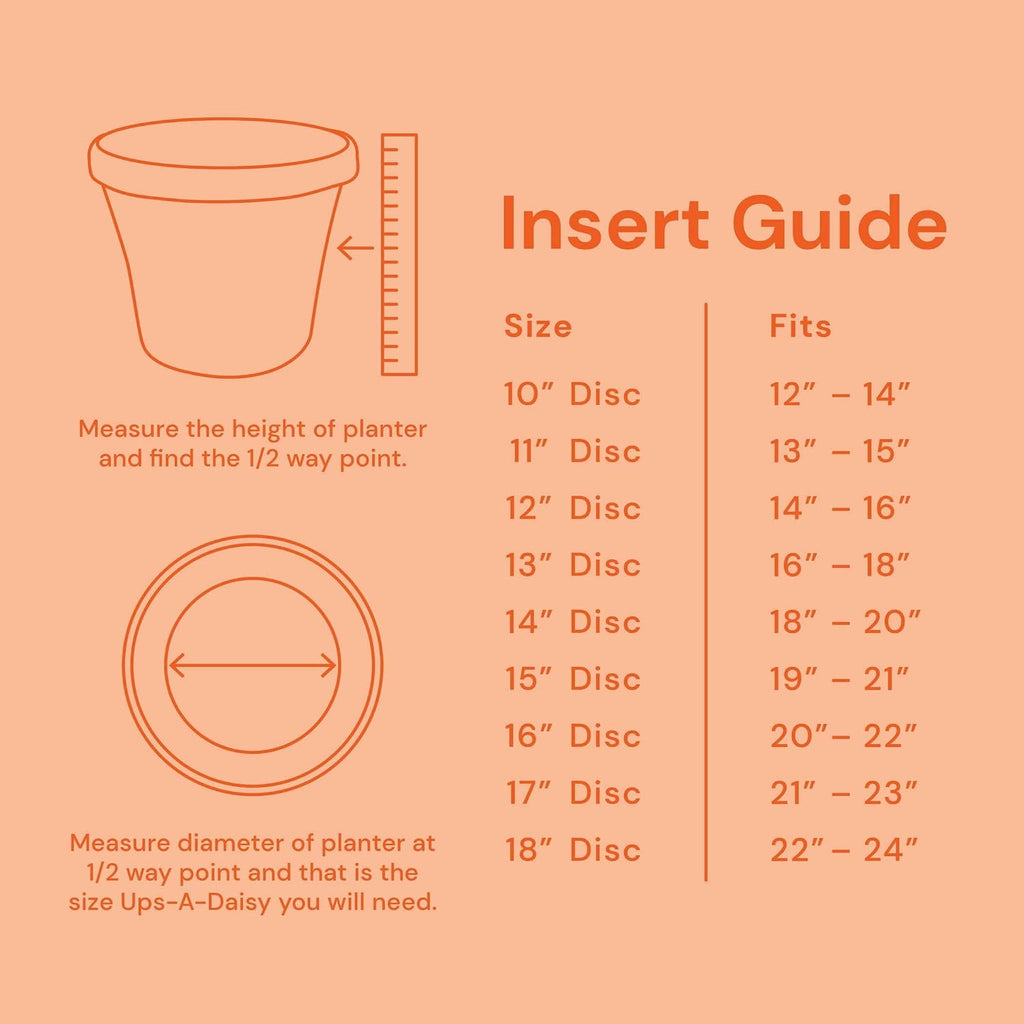 Bloem Ups-A-Daisy 11" Soil-Saving Insert for Round Planters, 2-Pack | Soil-saving inserts with drainage holes for round