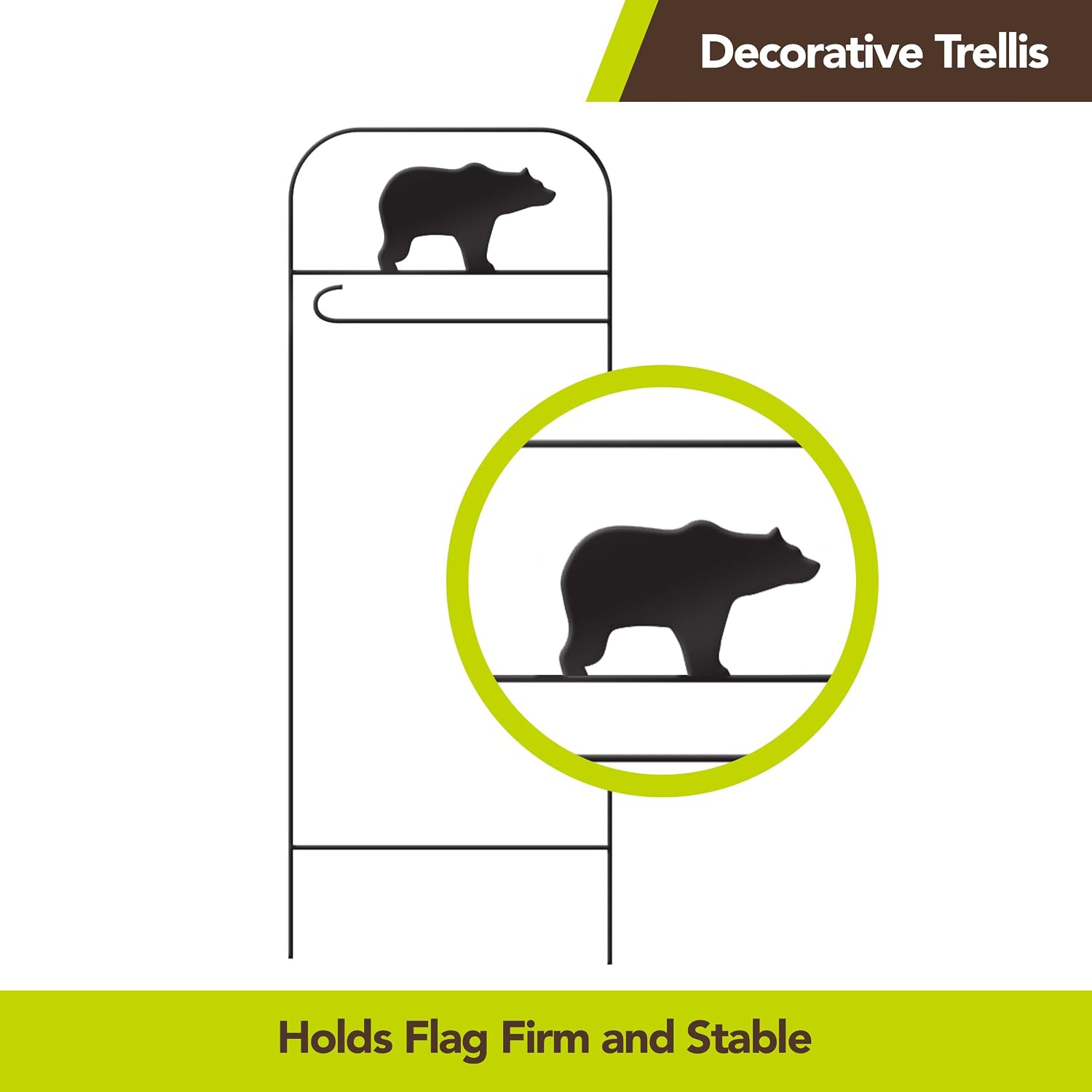 Briarwood Lane Everyday Wrought Iron Bear Garden Flag Arbor 41x15 Garden Flag Decorative Arbor