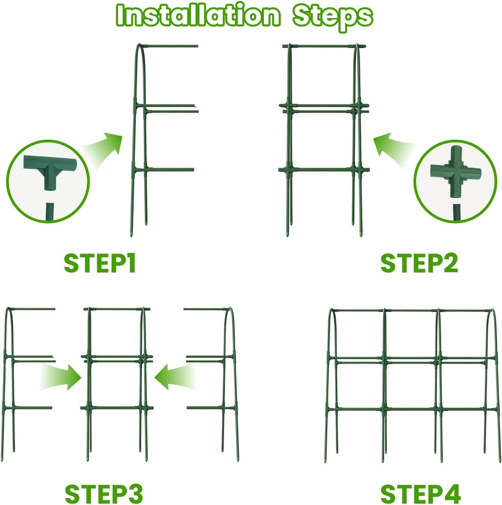 Cucumber Trellis for Raised Bed, U-Shape Garden Trellis for Climbing Plants Outdoor, Metal Arch Vegetables Trellis