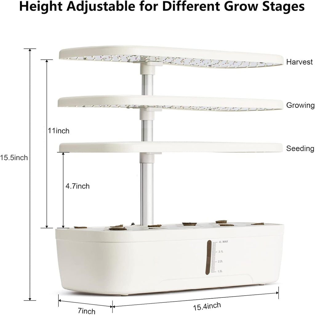 Hydroponics Growing System Kit 12 Pods Indoor Herb Garden with Grow Light | Hydrophonic Planter with Automatic Timer