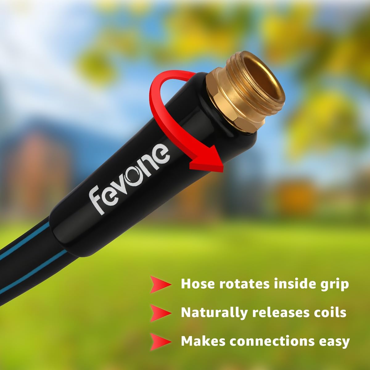 Kink Free Garden hose 100 ft, Heavy Duty Water Hose | Flexible Lightweight Hybrid Polymer, 5/8 ID, 600 PSI, Leak-Free