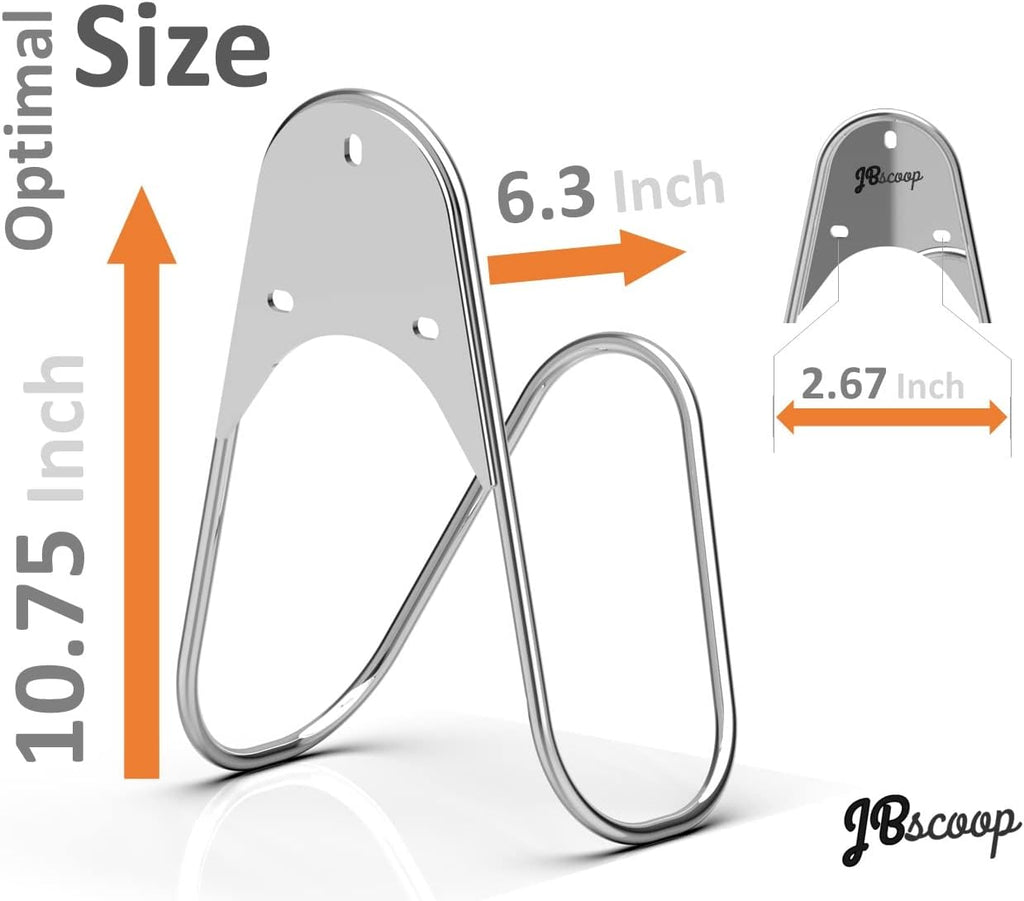 JBscoop Garden Hose Holder Stainless Steel Small Wall Mount Garden Hose Hook, Ideal for Water, Air, Hydraulic Hose