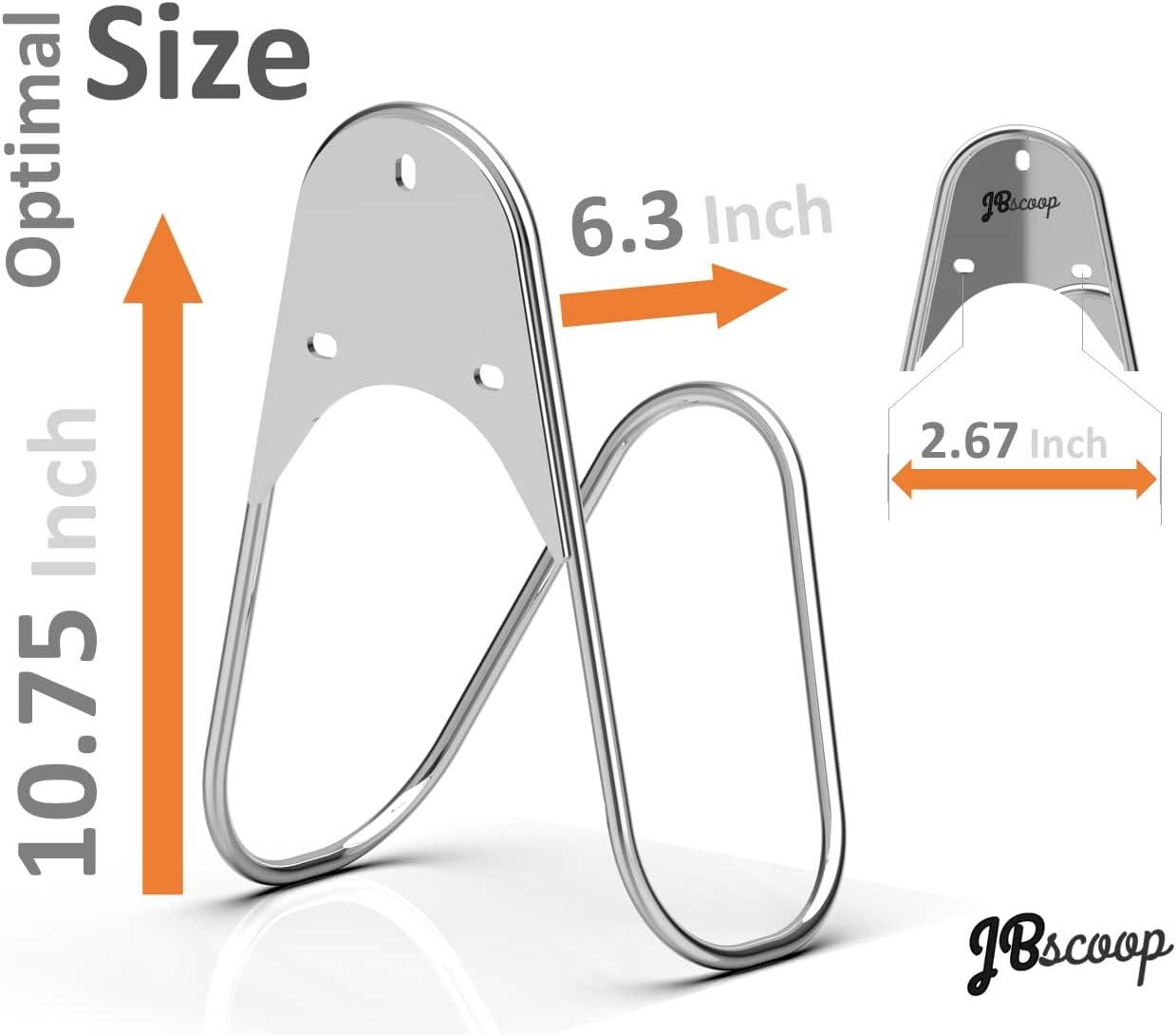 JBscoop Garden Hose Holder Stainless Steel Small Wall Mount Garden Hose Hook, Ideal for Water, Air, Hydraulic Hose