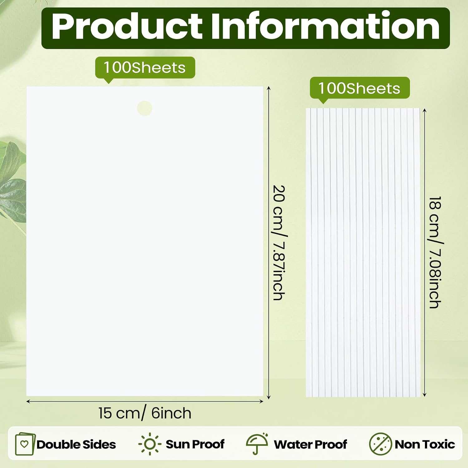 Qualirey 20 Pcs Yellow Sticky Traps 6x8in for Gnats Indoor | Dual-sided for Fungus Gnats Fruit Flies Whiteflies Thrips