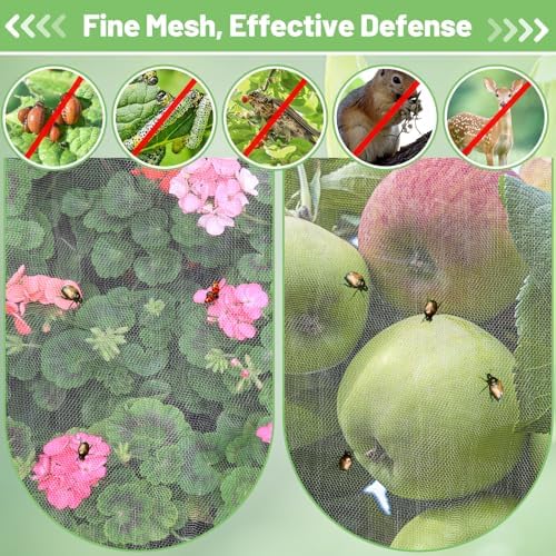 Alphatool 4x10ft Garden Netting, Ultra Fine Mesh Plant Covers
