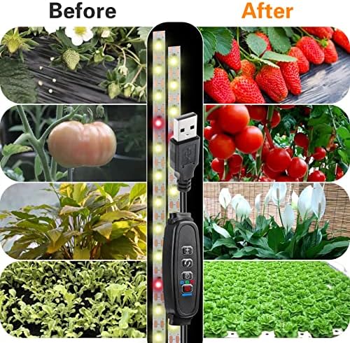 Grow Light Strip Waterproof Grow Lights for Indoor Plants Full Spectrum Plant Grow Lights Indoor with Auto ON/Off Timer White Red 120 LEDs Sunlike Grow Lamp for Plant Light for Indoor Plants (1)