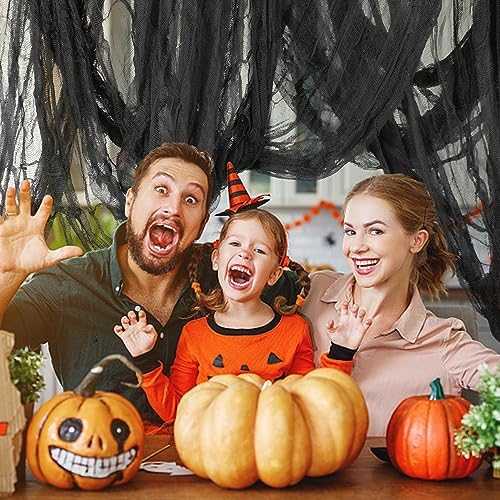 315 x 85 Inch Halloween Creepy Cloth, Black Halloween Scary Spooky Cloth