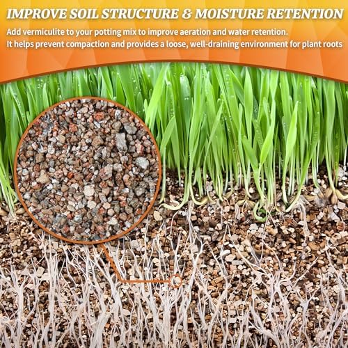 AVALUTION 9QT Vermiculite - Organic Vermiculite for Plants Horticultural Coarse Vermiculite Natural Soil Additive for Potted Plants Gardening Mushrooms Seed Starting