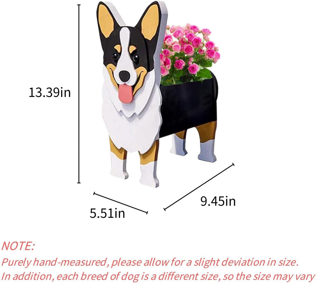 Welsh Corgi Dog Planter Pots, Animal Shaped Flower Pot | Cute Plant Gift for Women and Pet Lovers, Indoor Outdoor