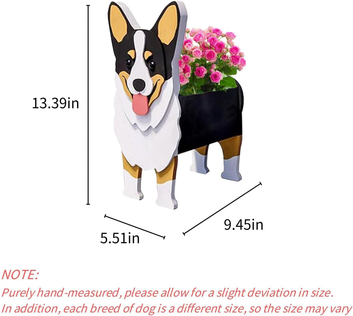 Welsh Corgi Dog Planter Pots, Animal Shaped Flower Pot | Cute Plant Gift for Women and Pet Lovers, Indoor Outdoor