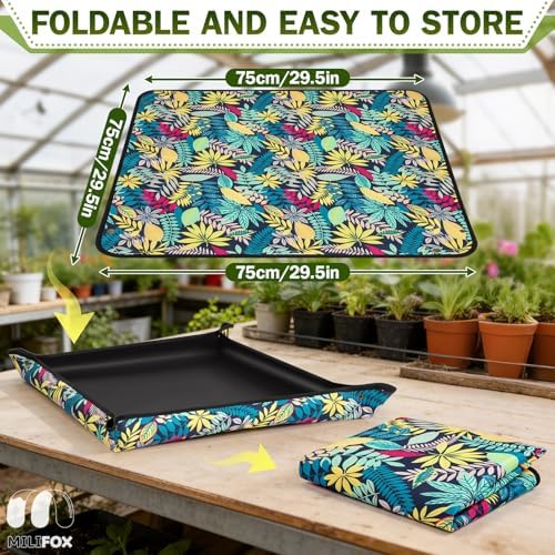Repotting Mat, Potting Mat for Indoor Plants, Print, 29.5"x 29.5"