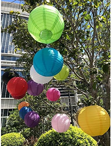 BEISHIDA 6 Inch White Paper Lanterns 6 Packs Hanging Round Chinese Lantern