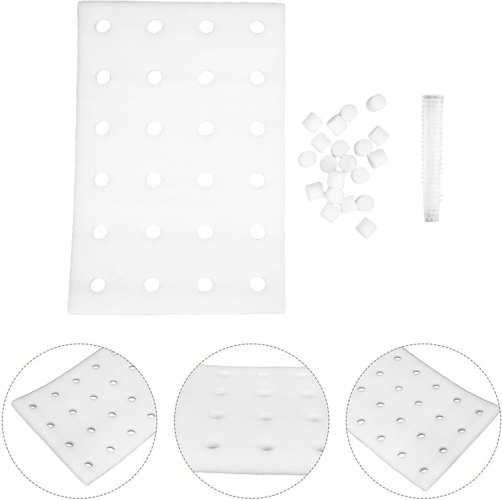 DOITOOL 24 Hydroponic Sponges Planting Tool Planting Tray with 24 Holes Floating Gardening Plate Soilless Cultivation