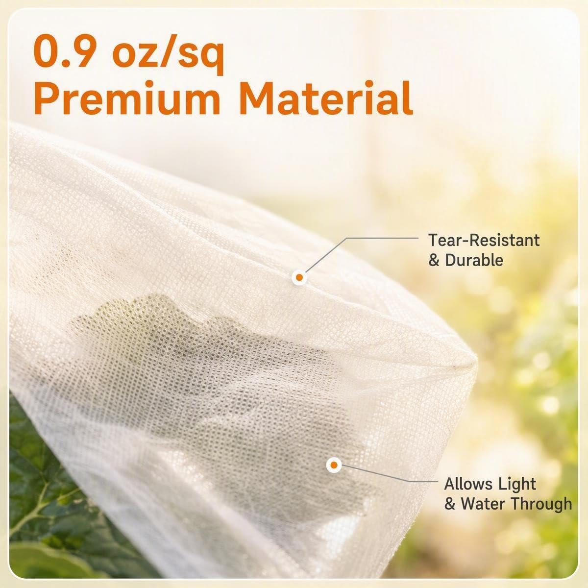 Plant Covers Freeze Protection 10 x 50 FT,0.9oz/yd² Frost Cloth | Floating Row Cover Plant Blankets for Garden Clod