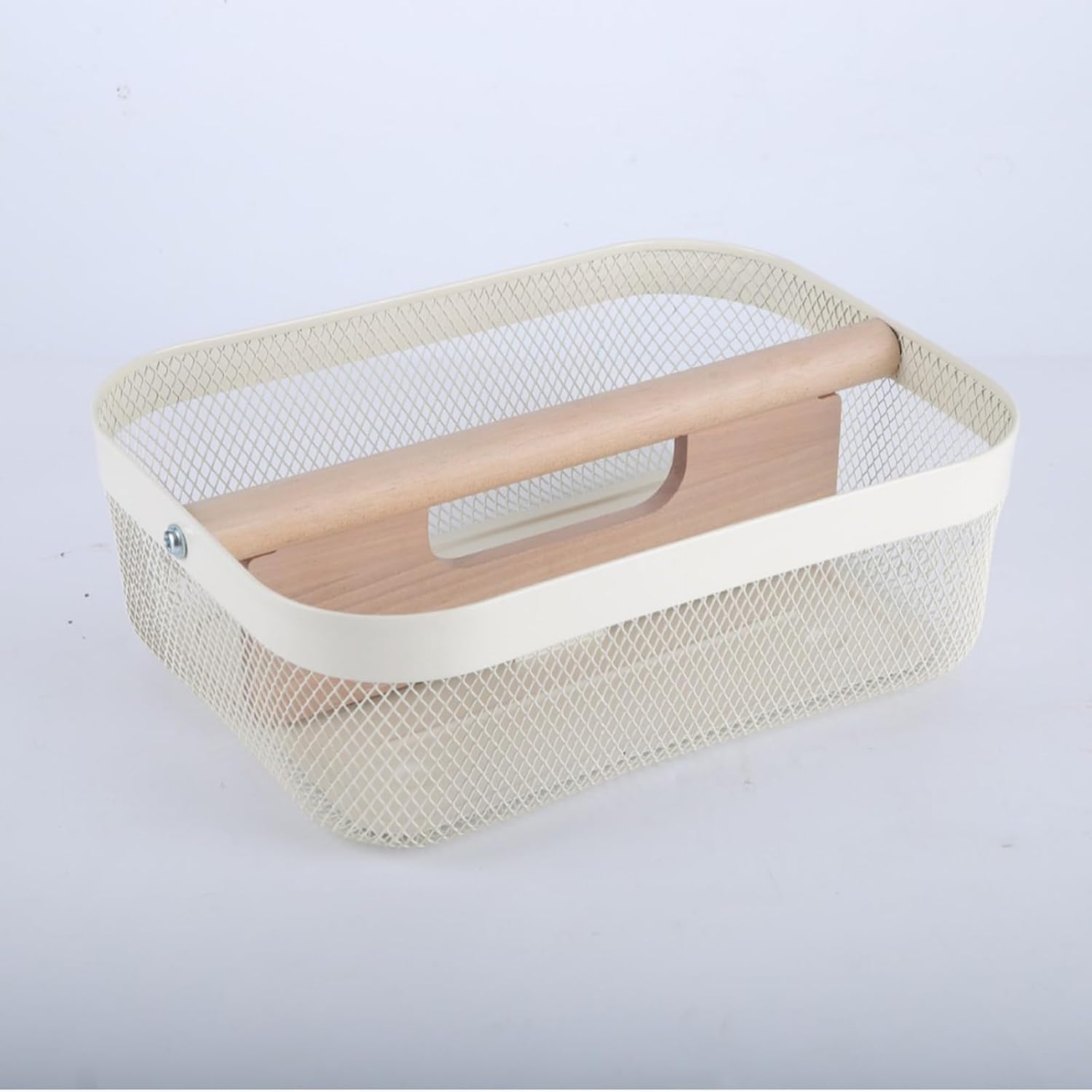 AJIODA Metal Mesh Steel Storage Basket, Garden Harvest Wire Organizer Basket Multi-functional Kitchen Fruit Basket with