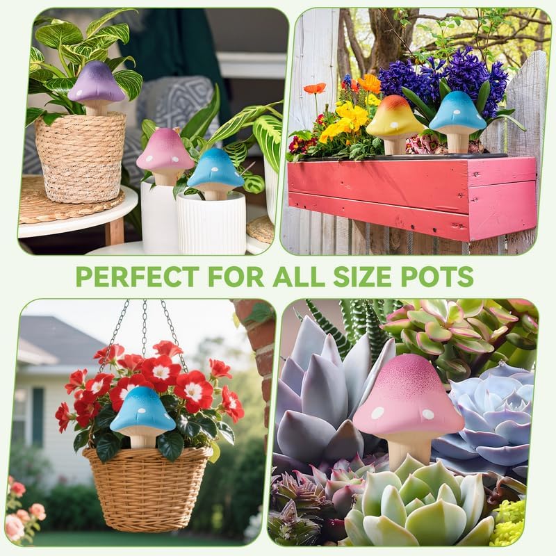 YesWhat Terracotta Watering Spikes Slow Release Watering Stakes 4-Pack