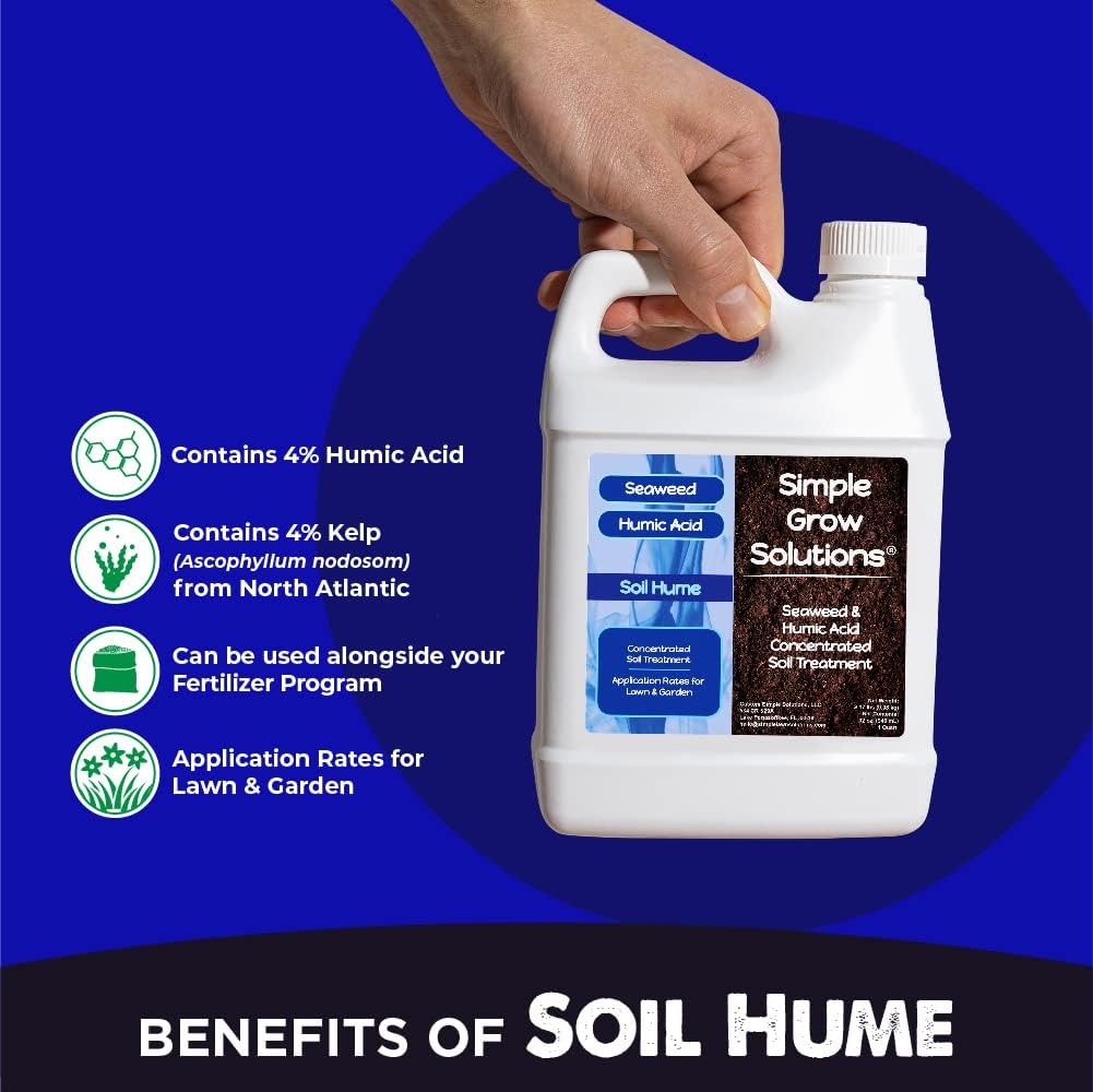 Organic Super Seaweed Humic Acid Blend- Liquid Sea Kelp for Grass and Plants - Soil Hume - Simple Grow Solutions