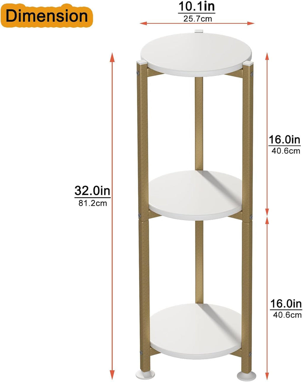 3 Tier Plant Stand Indoor Corner Tall Round Shape Plant Shelf | Modern Metal MDF board Flower Storage,Suitable tight