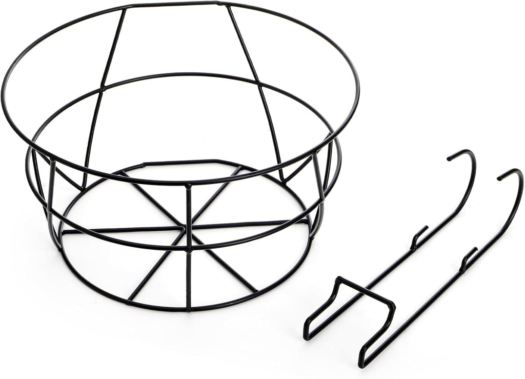 Pumtus 3 Pack Railing Planter Holders, 10'' Round Iron Hanging Fence Pot Basket, Over The Rail Indoor Outdoor Plant
