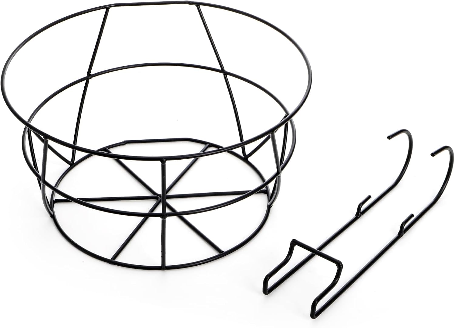 Pumtus 3 Pack Railing Planter Holders, 10'' Round Iron Hanging Fence Pot Basket, Over The Rail Indoor Outdoor Plant