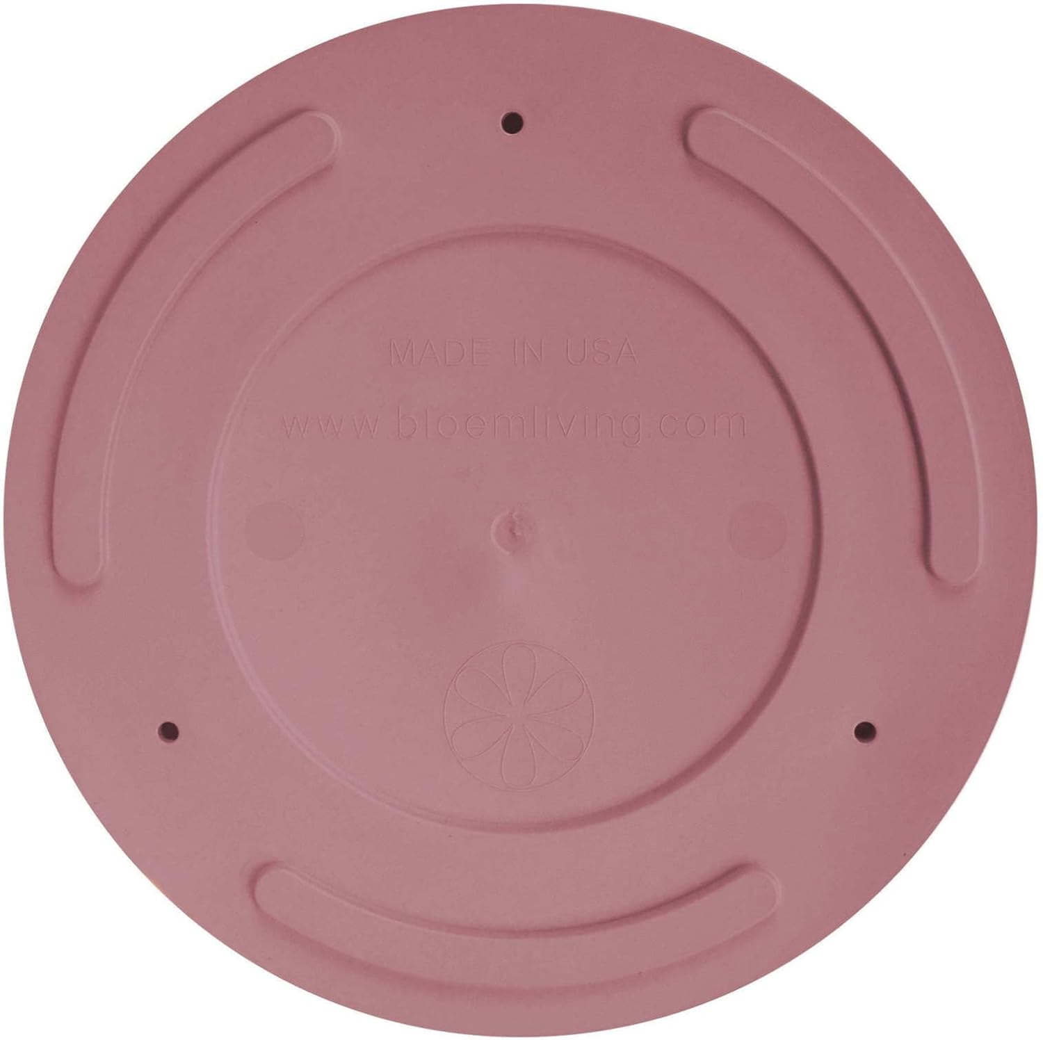 Bloem Mathers 8" Plastic Planter - Modern Indoor Pot with Drainage Hole and Saucer Tray, Dusty Rose