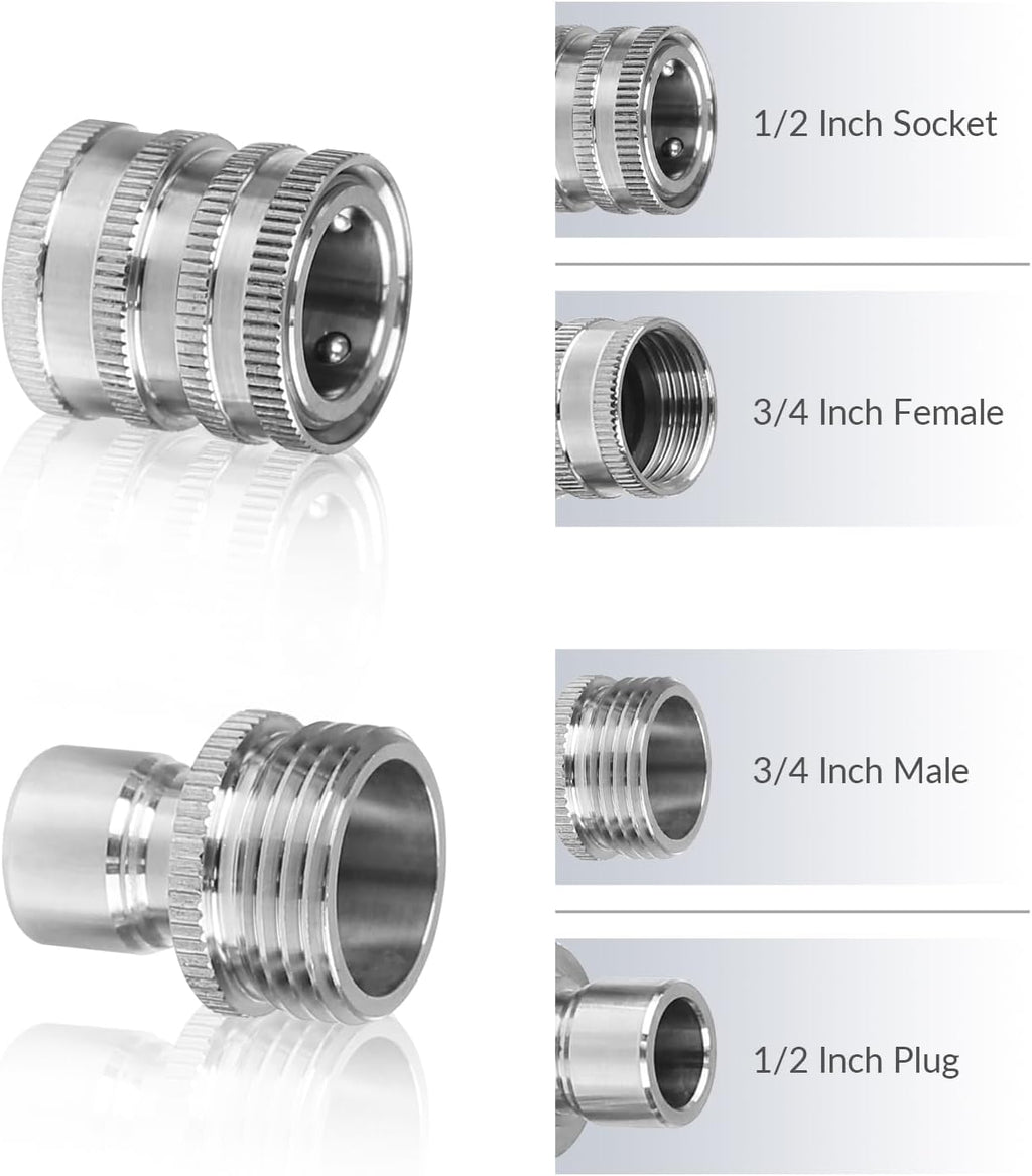 Pressure Washer Adapter Set, Stainless Steel Quick Disconnect Kit, M22-14 &15mm Swivel to 3/8 Inch Quick Connect, 3/4
