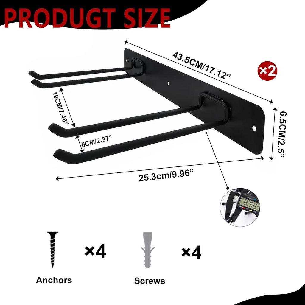 2Pack Folding Chair Storage Rack, Chair Hangers for Garage Wall, Garage Tool Organizer Wall Mount, Heavy Duty Garden