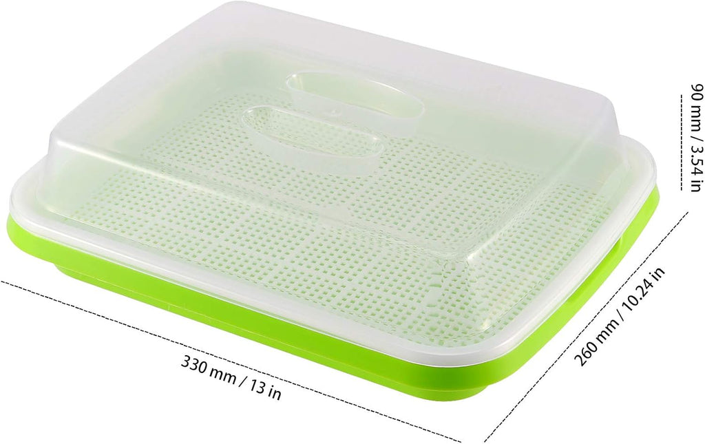 8 Pack Seed Sprouter Tray, BPA Free, Big Capacity Seed Germination Tray, Healthy Wheatgrass Seeds Grower with Lid for