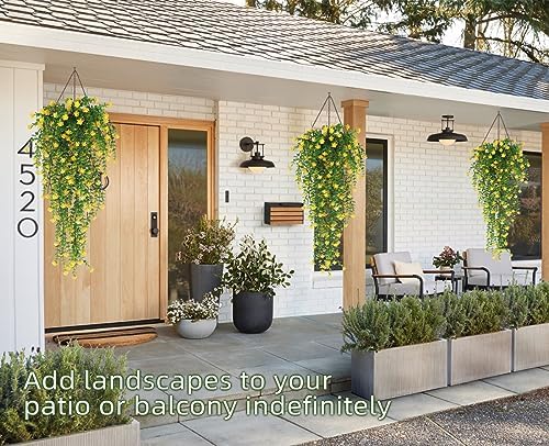 RECUTMS Outdoor Fake Hanging Plants,Draping Plant Vine,Faux Eucalyptus Leaf