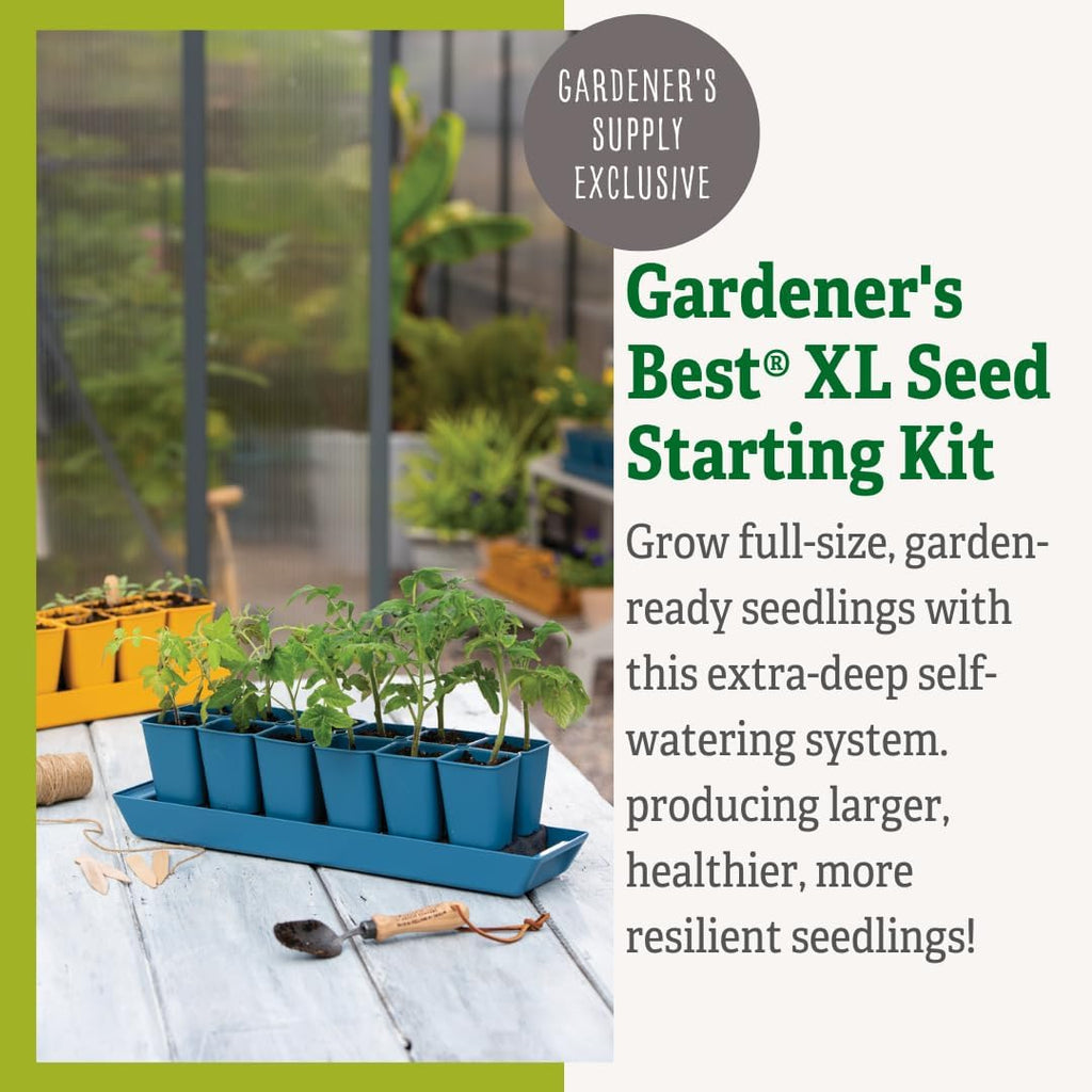 Gardener's Supply Company Gardener's Best® XL Seed Starting Kit | Durable and Reusable Self-Watering Deep Root Seed