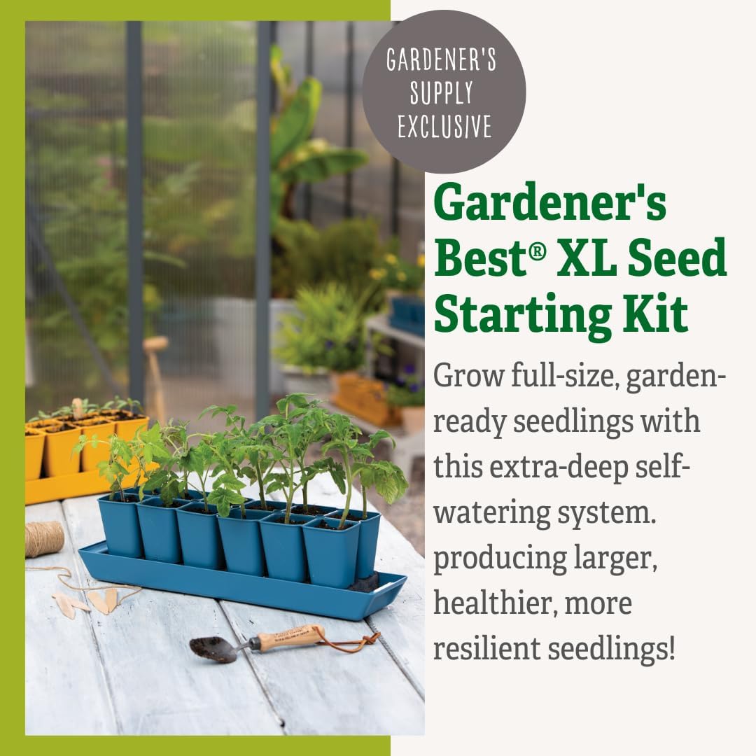 Gardener's Supply Company Gardener's Best® XL Seed Starting Kit | Durable and Reusable Self-Watering Deep Root Seed