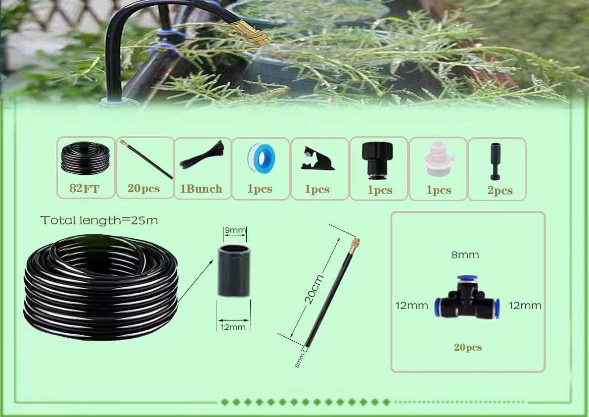 360° Adjustable Drip Irrigation System for Garden,Automatic Watering System | 12mm Large-Diameter Tubing,High-Flow