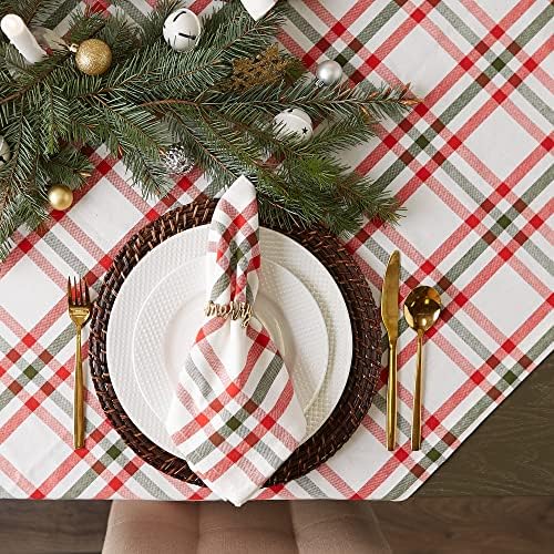 DII Jolly Christmas Tree Collection Holiday Table & Kitchen Décor, Tablecloth, 60x84, Christmas Plaid