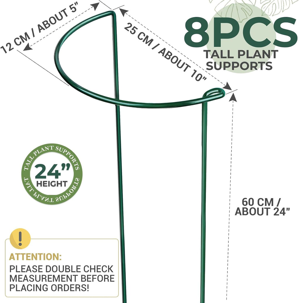 LEOBRO Plant Support, 8 PCS Peony Cages and Supports, Metal Plant Stakes, Plant Supports for Indoor Plants, Outdoor