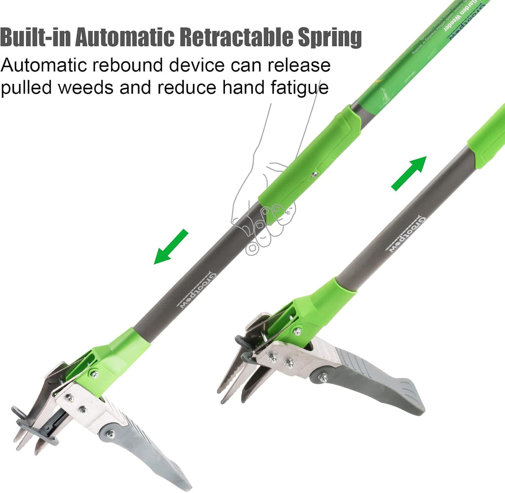 WP5 Apex Weeder, Lightweight Weed Puller Tool for Women, Weeding Remover Tool with 3-Claw Stainless Steel, 39-inch