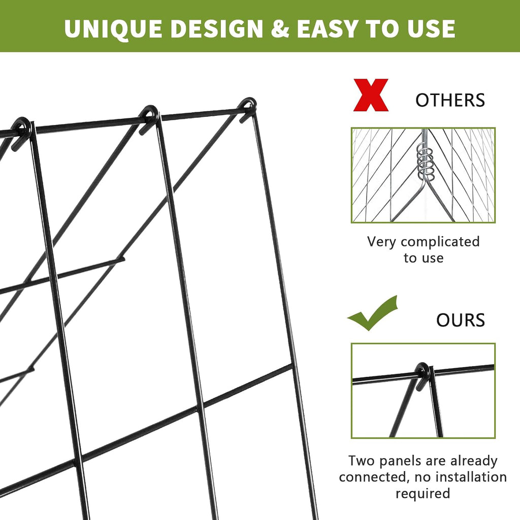 Cucumber Trellis 2 Pack,Foldable A-Frame Garden Trellis | for Raised Bed Garden Grow Support with Plant Support Clips