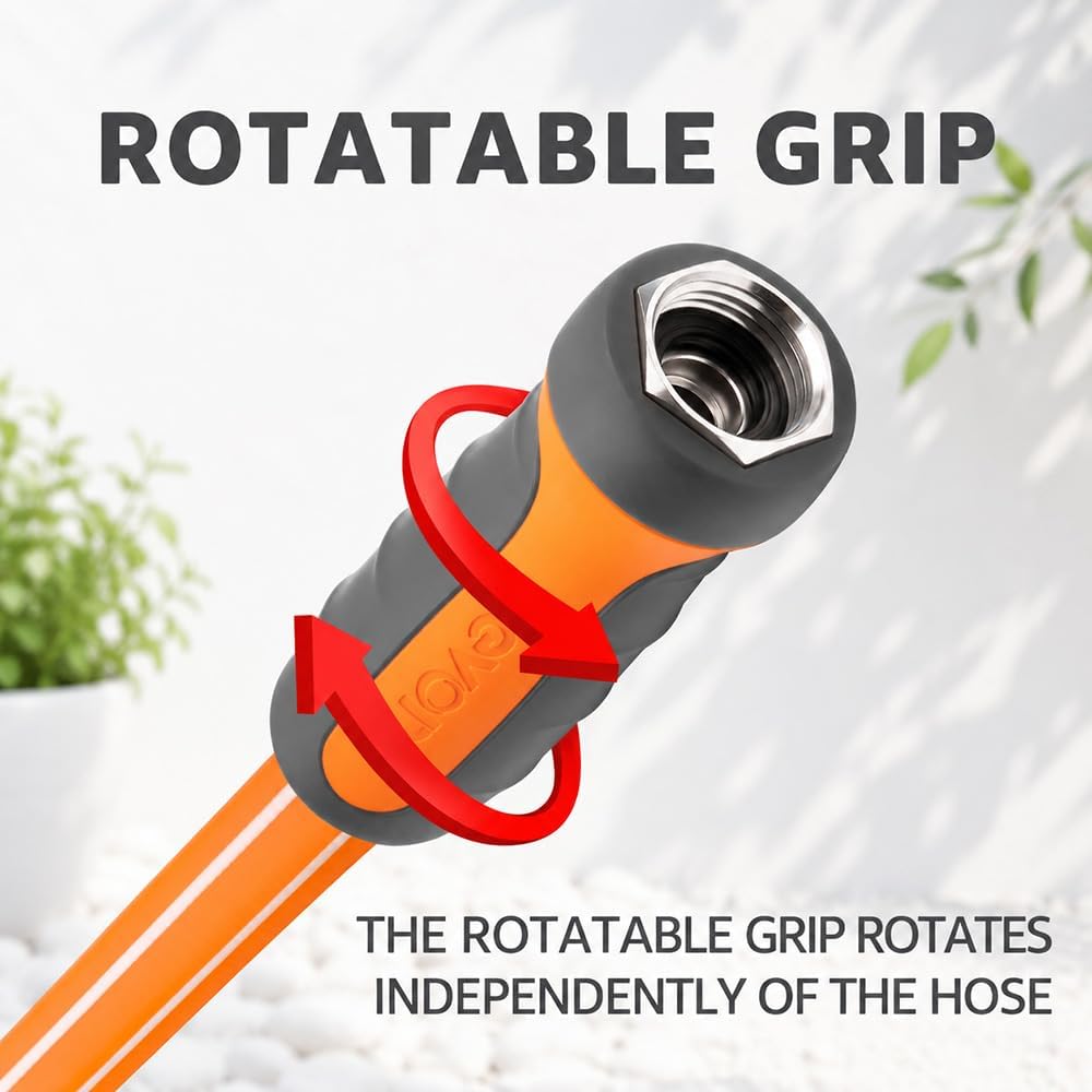 Heavy Duty Garden Hose 80 ft, Hybrid Polymer Water Hose | Flexible, Leak-Free, Lightweight, 5/8 ID, 600 PSI, 3/4 GHT