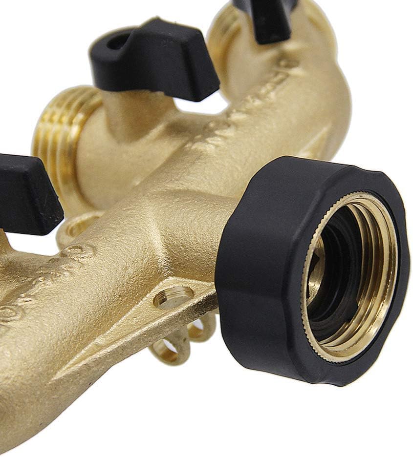 Twinkle Star 3/4 Inch Garden Hose Fitting Quick Connector Set, 4 Set | 4 Way Heavy Duty Brass Garden Hose Splitter